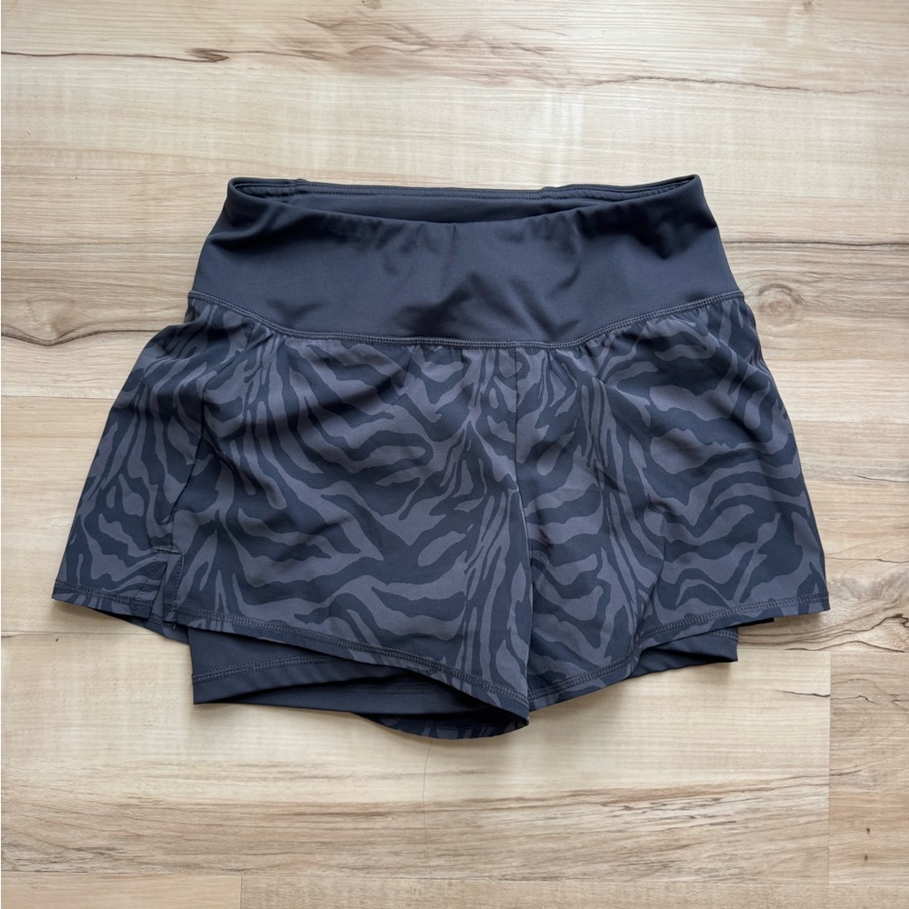 Women's Black Zebra Print Shorts